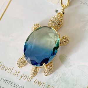 NWT True to Form Gold and Blue Turtle Bag Charm
